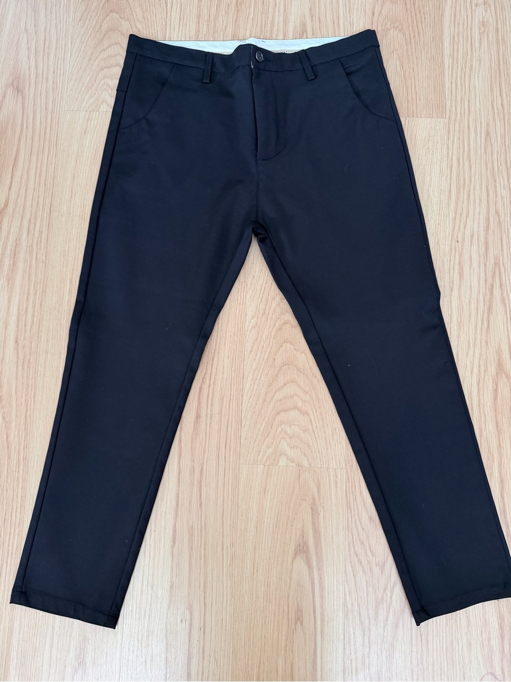 Black Slim Straight Dress Pants